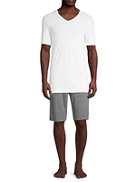 Mercerized Cotton V-Neck T-Shirt