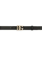 DG Swarovski Logo Leather Belt