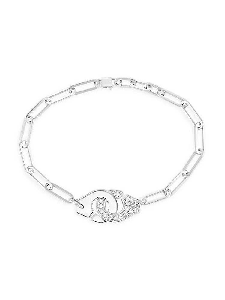 Menottes Dinh Van R12 18K White Gold & Diamond Chain Bracelet