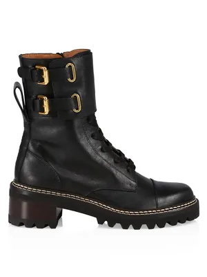 Mallory Leather Combat Boots