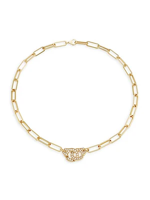 Menottes 18K Yellow Gold & Diamond Openwork Chain Necklace