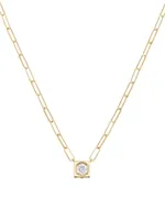 Le Cube Diamant 18K Yellow Gold & 0.25 TCW Diamond Large Pendant Necklace