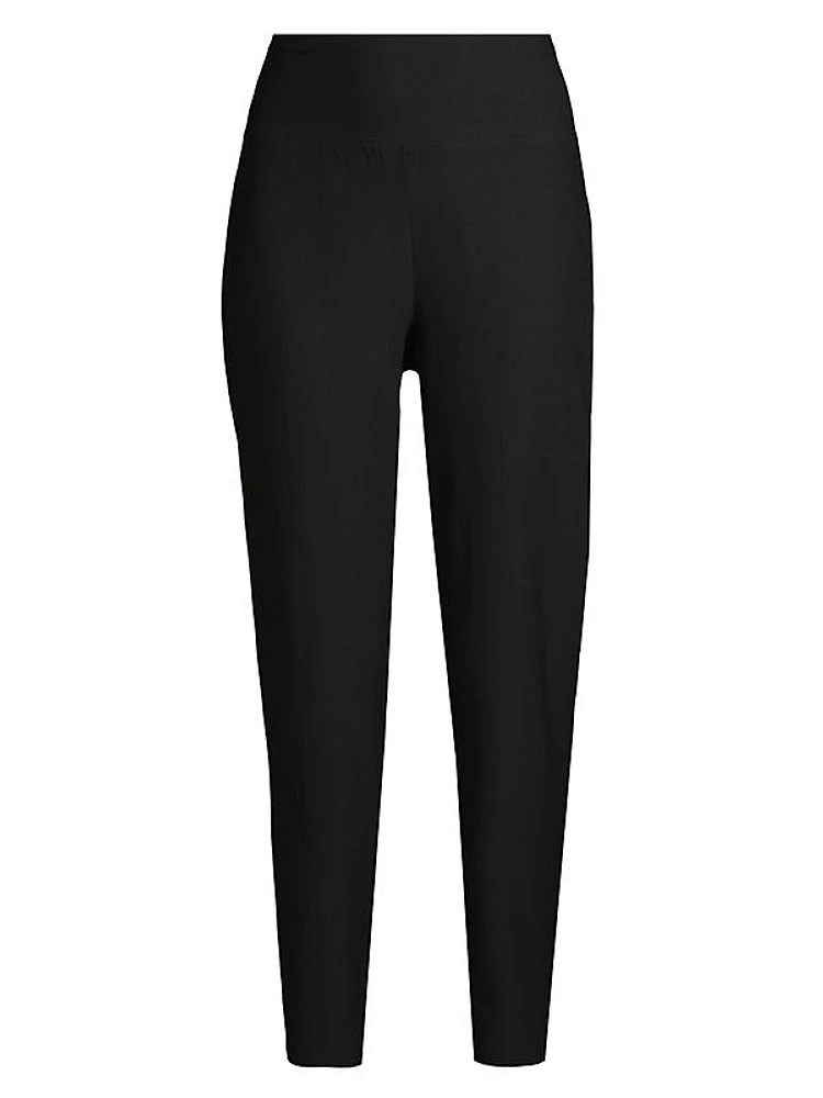 Stretch Crepe High-Waisted Pants