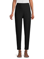 Stretch Crepe High-Waisted Pants