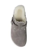 Boston Shearling-Lined Suede Clogs