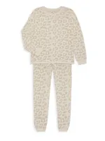 Little Girl's & Slouchy Leopard Pullover