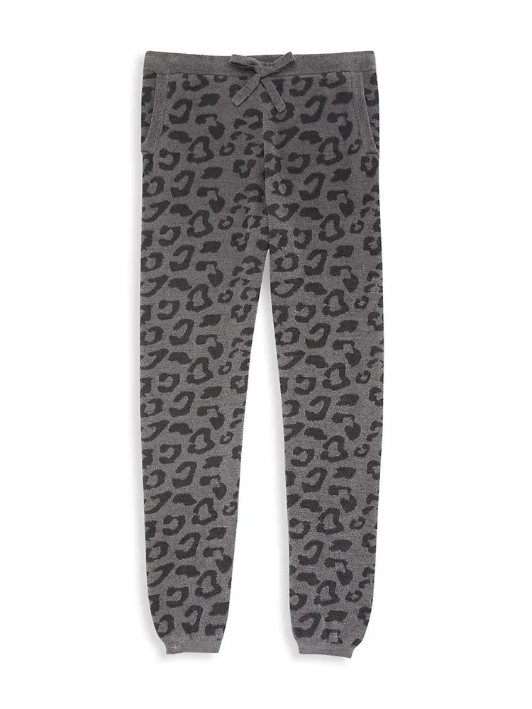 Little Girl's & Leopard Print Track Pants