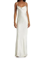 Whiteley Cowl-Neck Silk Gown