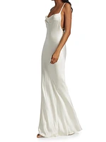 Whiteley Cowl-Neck Silk Gown