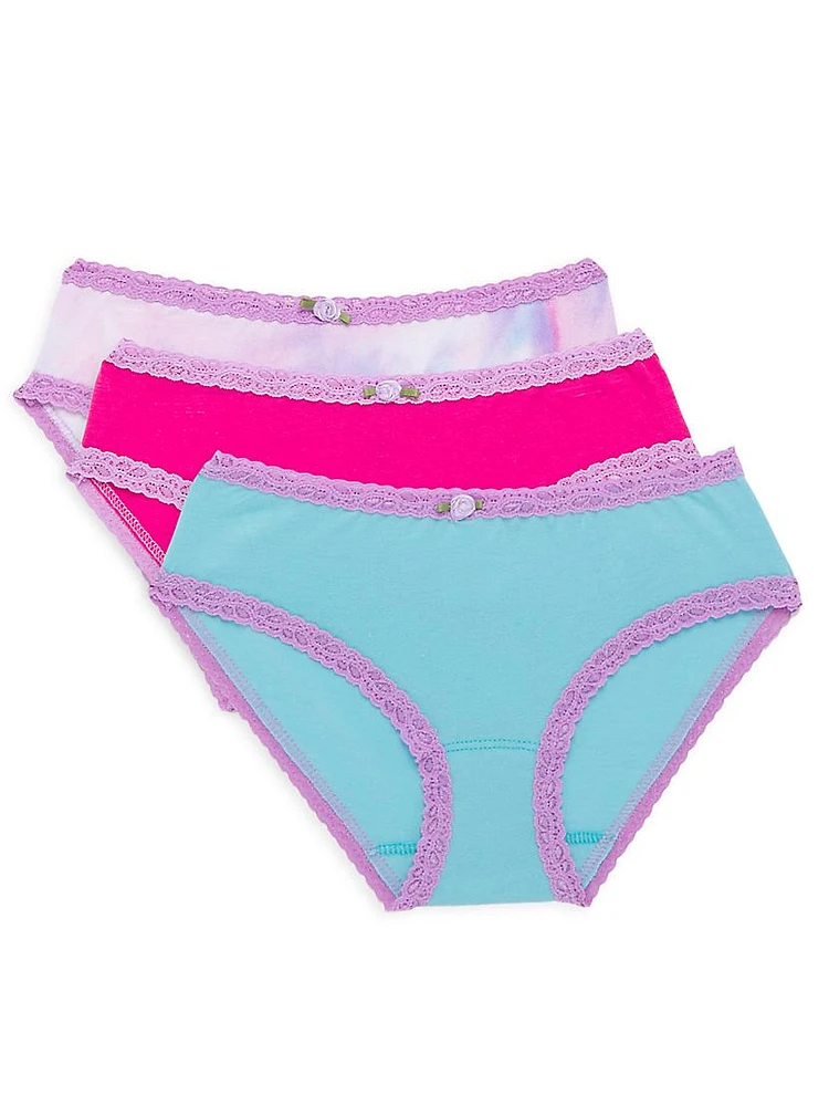 Little Girl's & 3-Pack Marble Brief Set