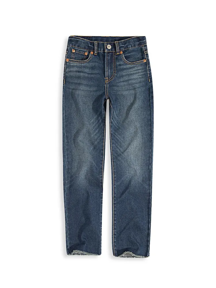 Girl's High-Rise Straight-Leg Jeans