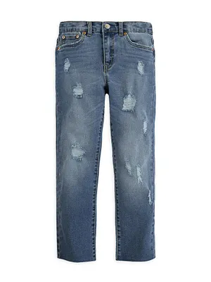 Girl's Distressed Ankle Jeans