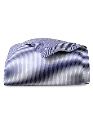 Organic Shirting Stripe Bedding 400 Thread Count Duvet Cover