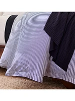 Organic Shirting Stripe Bedding 400 Thread Count Duvet Cover