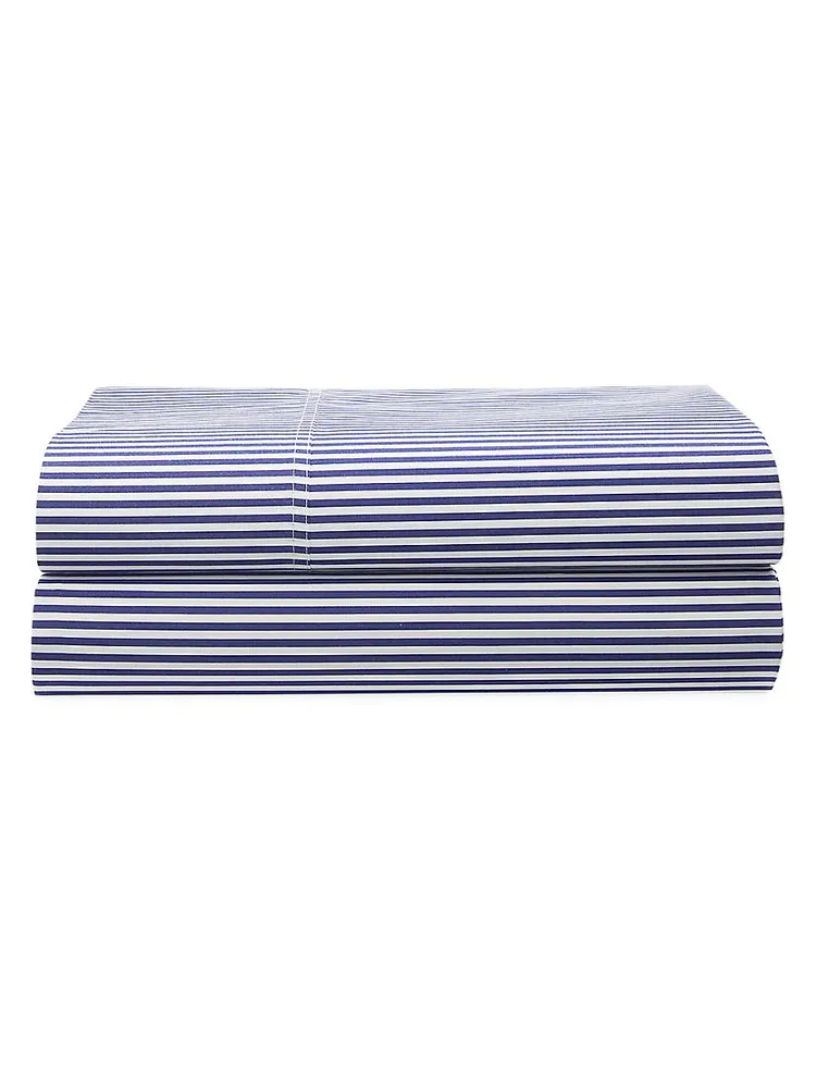 Organic Shirting Stripe 400-Thread Count Flat Sheet