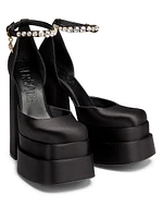 Satin Platform Pumps