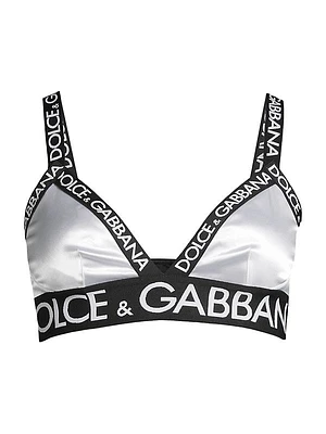 Satin Logo Triangle Bra