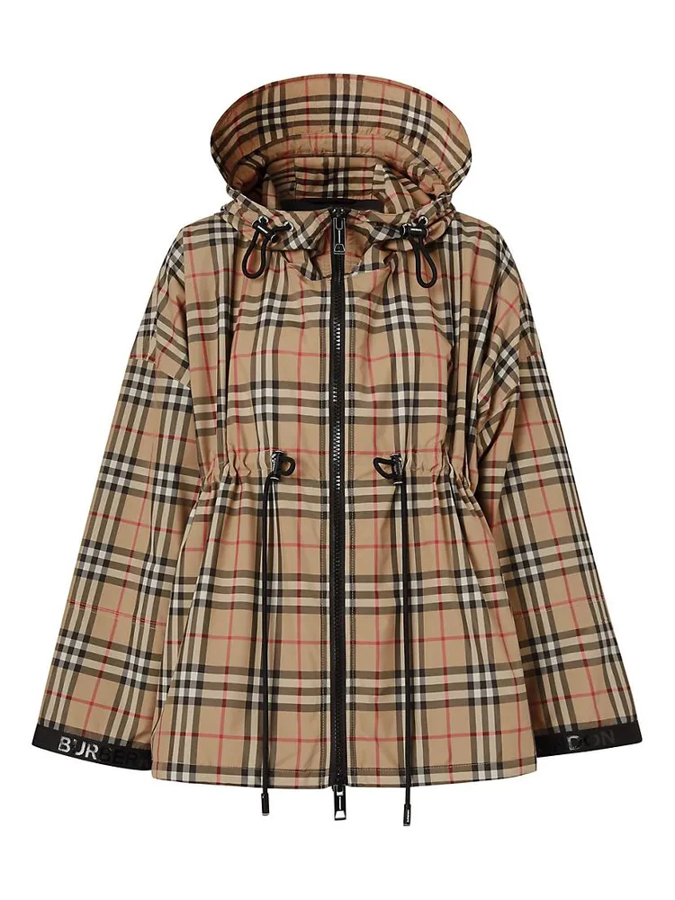 Bacton Hooded Check Logo Coat