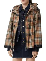 Bacton Hooded Check Logo Coat