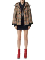 Bacton Hooded Check Logo Coat