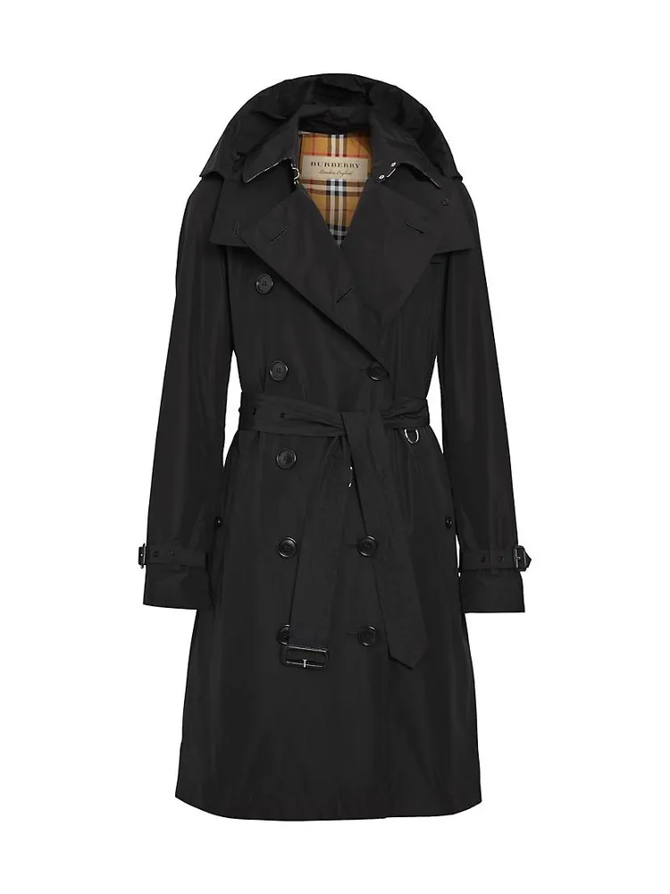 Kensington Belted Double-Breasted Logo Coat