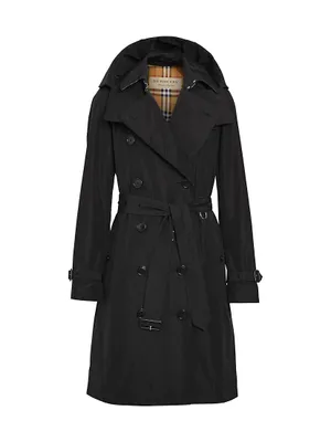 Kensington Belted Double-Breasted Logo Coat