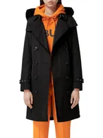 Kensington Belted Double-Breasted Logo Coat