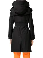 Kensington Belted Double-Breasted Logo Coat