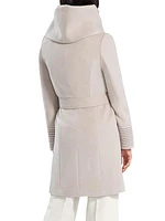 Mid-Length Hooded Wrap Coat