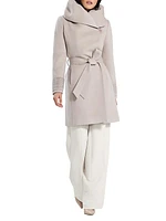 Mid-Length Hooded Wrap Coat