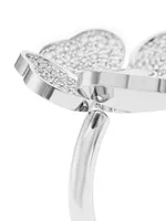 Happy Hearts Flowers 18K White Gold & Diamond Ring