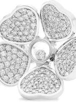 Happy Hearts Flowers 18K White Gold & Diamond Ring