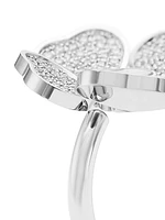 Happy Hearts Flowers 18K White Gold & Diamond Ring