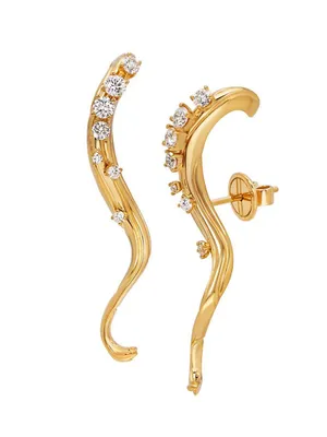 Bahia 18K Yellow Gold & Diamond Earrings