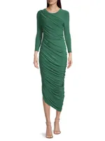 Diana Ruched Bracelet-Length Sleeve Gown