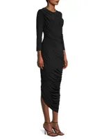 Diana Ruched Bracelet-Length Sleeve Gown