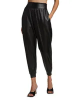 Faux Leather Jogger Pants