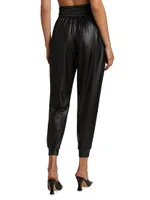 Faux Leather Jogger Pants