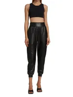 Faux Leather Jogger Pants