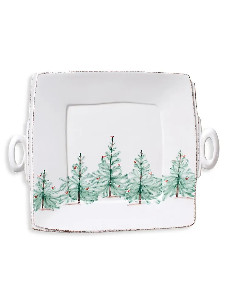 Lastra Holiday Handled Square Platter