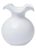 Hibiscus Glass White Small Fluted Vase