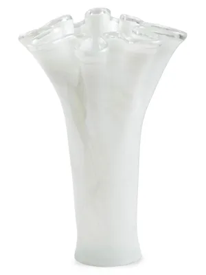 Onda Glass White Tall Vase