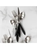 Ares Argento & Black 5-Piece Flatware Set