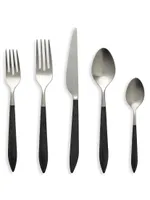 Ares Argento & Black 5-Piece Flatware Set