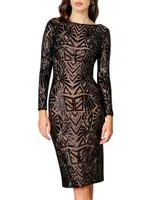 Emery Sequined Scoopback Dress