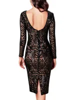 Emery Sequined Scoopback Dress