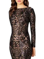 Emery Sequined Scoopback Dress