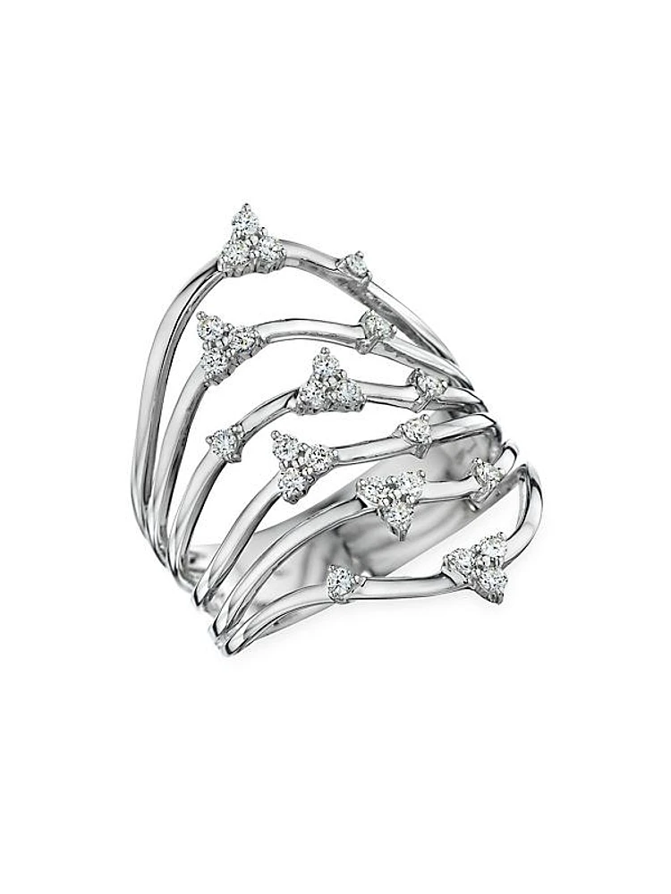 Luminus 18 White Gold & Diamond Cluster Ring