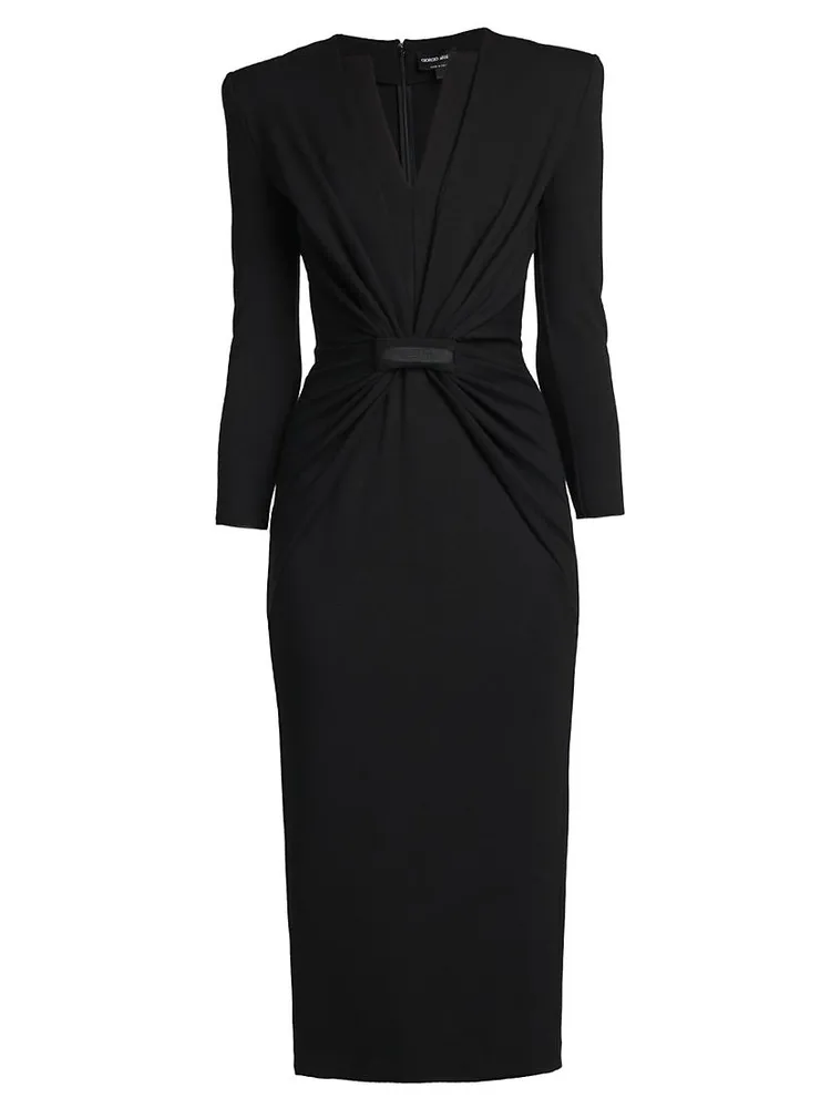 Gathered Jersey Sheath Dress