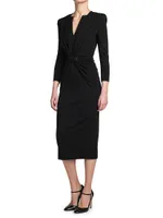 Gathered Jersey Sheath Dress